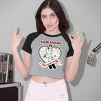 "you're the one who left" Women’s Raglan Baby Tee