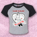"you're the one who left" Women’s Raglan Baby Tee