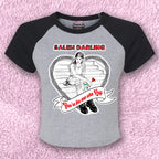 "you're the one who left" Women’s Raglan Baby Tee